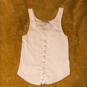 Cotton white tank top with silver buttons